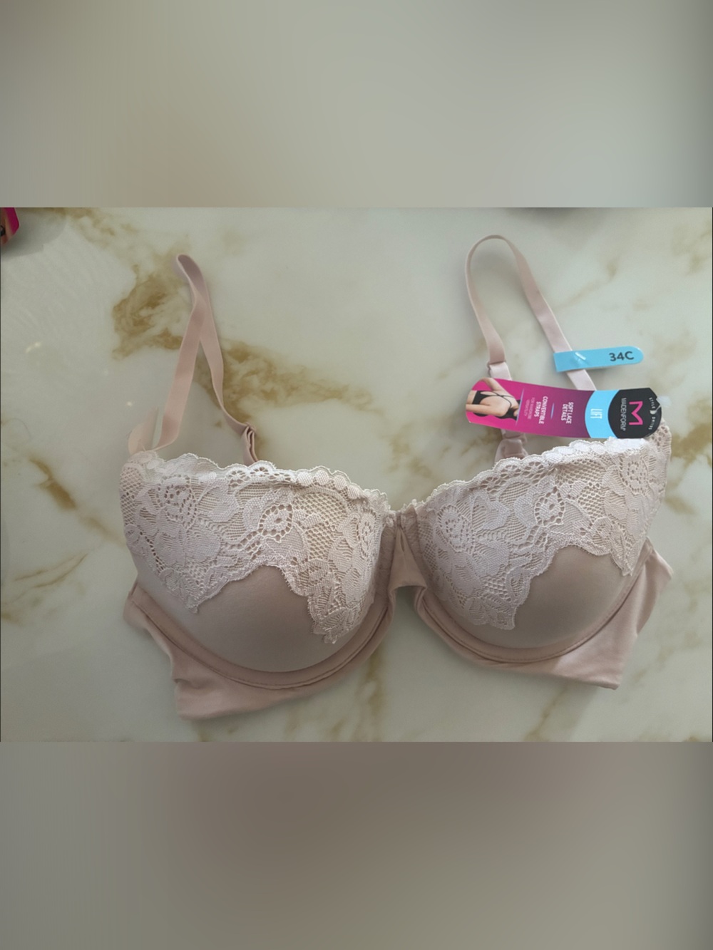 Maidenform Light Pink Lace T-Shirt Bra - 34C